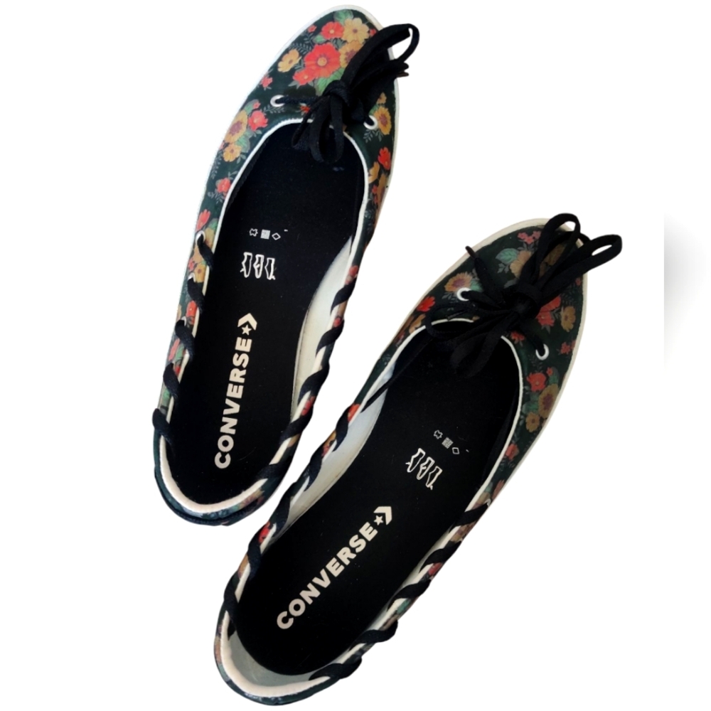 Converse Women's Floral Ballet Flats - Black w/ Red, Yellow